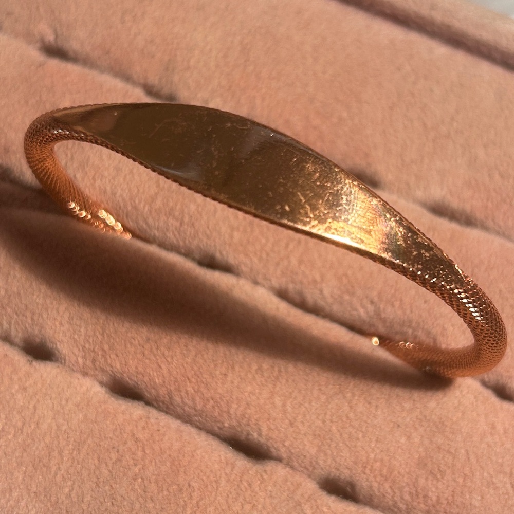 1970’s DEADSTOCK VINTAGE SOLID GENUINE COPPER ID BANGLE BRACELET